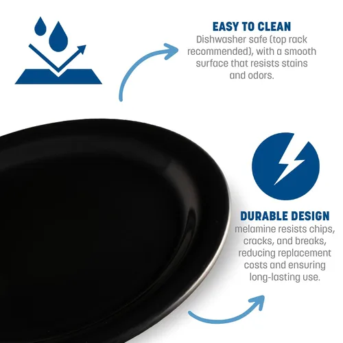 Vista 3 de Carlisle FoodService Products Dallas Ware - Plato de plástico reutilizable con borde para bufés, hogar y restaurantes, melamina, 9 pulgadas