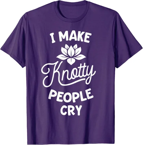 Vista 69 de Camiseta divertida de terapia de masaje I Make Knotty People Cry, Negro, S