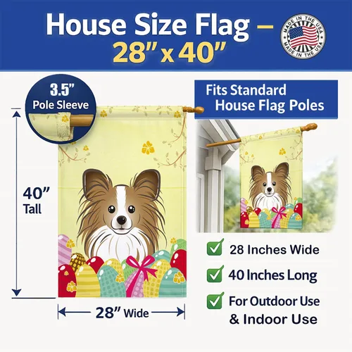 Vista 375 de Caroline's Treasures BB1923GF Bandera decorativa para jardín con diseño de Border Collie, para caza de huevos de Pascua, para jardín, jardín, patio