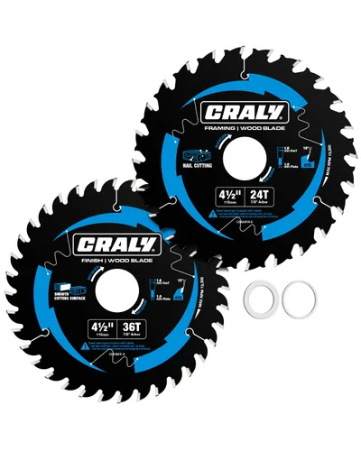 Vista 9 de CRALY Hoja de sierra circular para enmarcado de 3-3/8 pulgadas con 24 dientes para corte de madera, eje de 15mm, con punta de carburo, corte fino