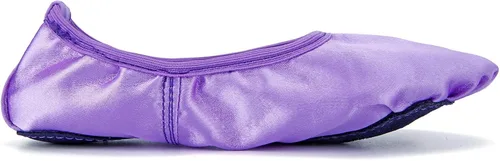 Vista 3 de WENDYWU Zapatos de ballet para niñas pantuflas planas moradas con cinta