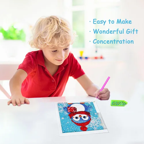 Vista 2 de Libfx Kits de arte de diamantes para niños con marco de arte de diamantes para niñas, niños, principiantes, artes y manualidades de 8 a 12 años