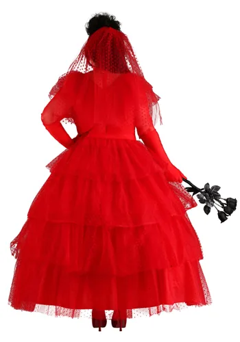 Vista 2 de Vestido de Boda Rojo Talla Plus para Mujer Multicolor