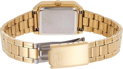 Vista 2 de Casio LTP-V007G-9B - Reloj de vestir rectangular de acero inoxidable con esfera dorada romana para mujer, Oro, Movimiento de cuarzo