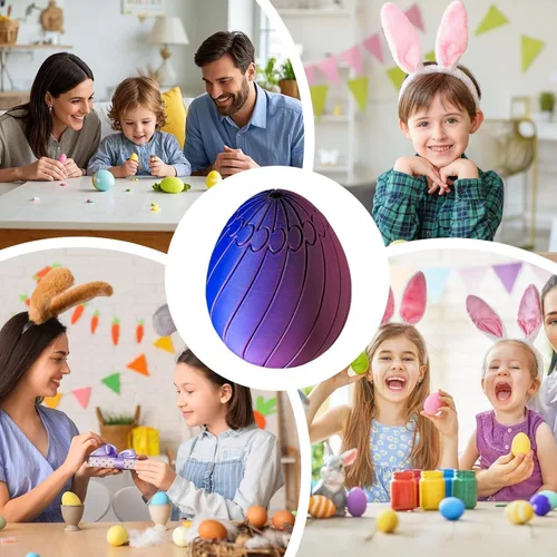 Vista 7 de Huevo giratorio para la ansiedad, huevo resbaladizo impreso en 3D, juguetes de huevo de Pascua, relleno de cesta de Pascua, juguete giratorio