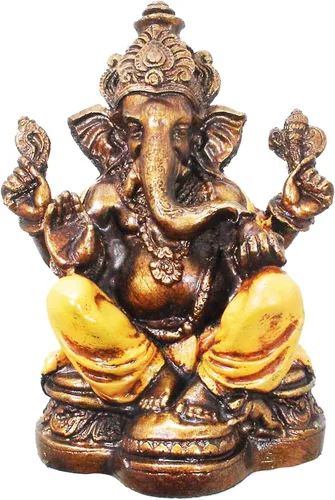 Vista 13 de Ganesha - Cabeza de elefante y cuerpo humano que elimina obstáculos del camino de uno, decoración de dormitorio, oficina en casa, estatua Rojo