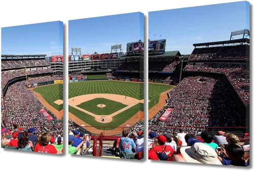 Vista 73 de TUMOVO Arte de pared en lienzo para estadio deportivo, arte de pared de campo Wrigley en Chicago, pinturas de Chicago, impresiones sobre lienzo