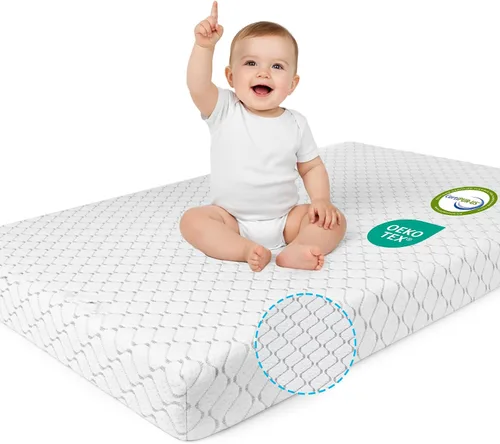 Vista 7 de Pack and Play - Colchón de 38 x 26 x 3 pulgadas, suave y firme de espuma viscoelástica de doble cara, almohadilla de colchón N Play con bolsa