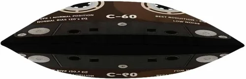 Vista 5 de Mugod Funda de cojín de cassette de audio retro, tocadiscos de música de bajo ruido de los años 80, cinta de plástico de algodón y lino, funda