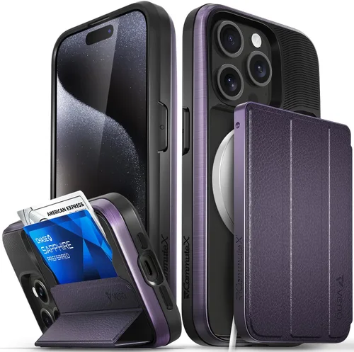 Vista 13 de VENA vCommute - Funda tipo cartera compatible con Apple iPhone 14 (6.1 pulgadas) (protección contra caídas de grado militar), funda de cuero