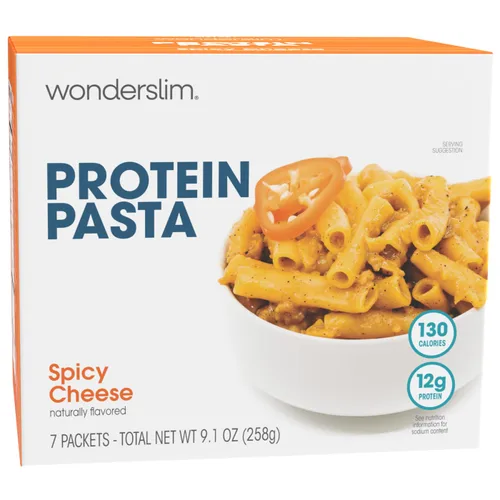 Vista 11 de WonderSlim Pasta de Proteína, Macarrones con Queso y Filete, 140 Calorías, 12g de Proteína (7 unidades)