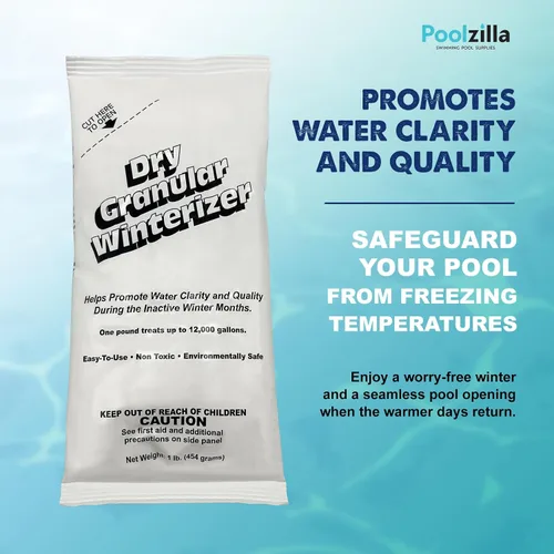 Vista 5 de Poolzilla Kit de preparación para el invierno de 12,000 galones, kit de cierre para piscinas sobre y en el suelo, incluye 1 libra de acondicionador