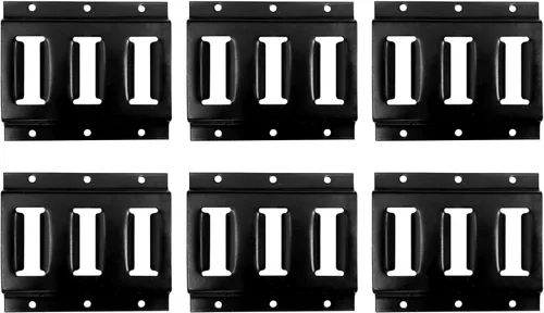 Vista 8 de Paquete de 10 rieles E de 2 pies con sistema de amarre resistente con recubrimiento en polvo, color negro