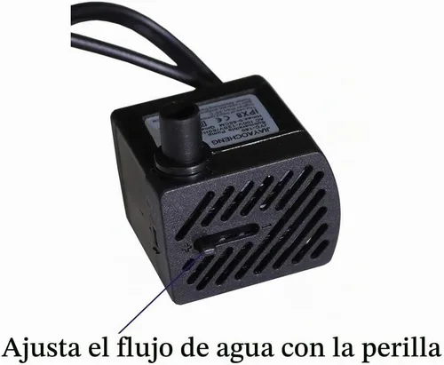 Vista 3 de Bomba de agua sumergible con luz LED para fuentes de mesa de interior, acuario, pecera (180L/H 3W)