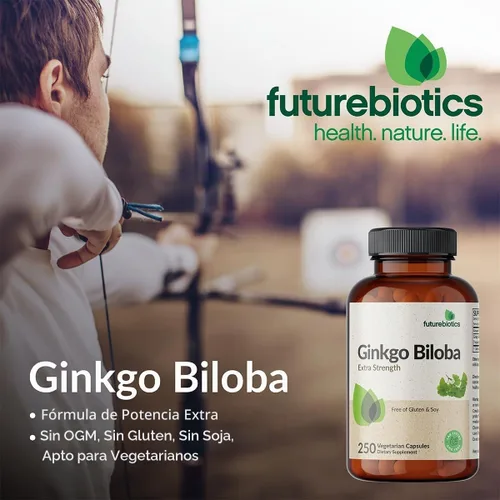Vista 3 de Futurebiotics Ginkgo Biloba Extra Strength Apoya la función cerebral y soporte de memoria, 120 cápsulas vegetarianas