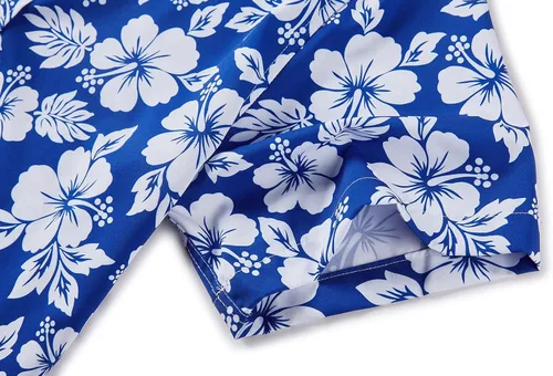 Vista 5 de EUOW - Camisas hawaianas para hombre de manga corta con botones, estampadas para la playa y el verano