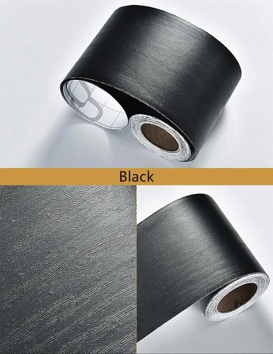 Vista 3 de Amhao Papel tapiz autoadhesivo para salpicaduras, 32.8 ft, color negro