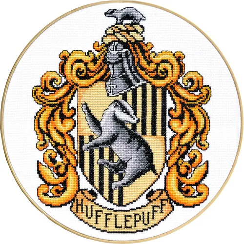 Vista 10 de Personalized.Design Kits de punto de cruz de conteo 'Hgwrts House Crests' - Juego de 5 kits de bordado para adultos Escudos 5 en 1 Hogwarts House