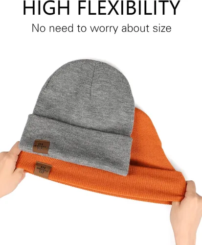 Vista 5 de Gorro de invierno de punto acrílico para hombres y mujeres, suave y cálido unisex