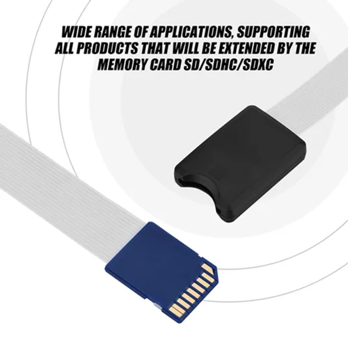 Vista 5 de Naroote Cable adaptador de extensión de tarjeta SD a SD, cable extensor de lector de tarjetas de memoria flexible de 18.9 in para mini impresora 3D