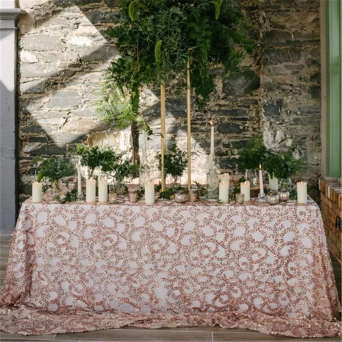 Vista 8 de B-COOL Mantel plateado de lentejuelas para mesa de boda con flores y Navidad, 90 x 90 pulgadas