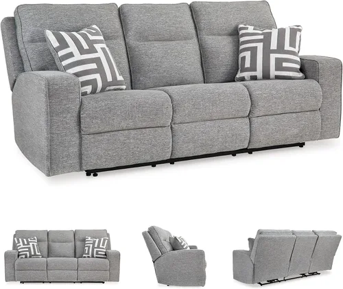 Vista 6 de Signature Design by Ashley Sofá reclinable eléctrico, gris peltre, Biscoe