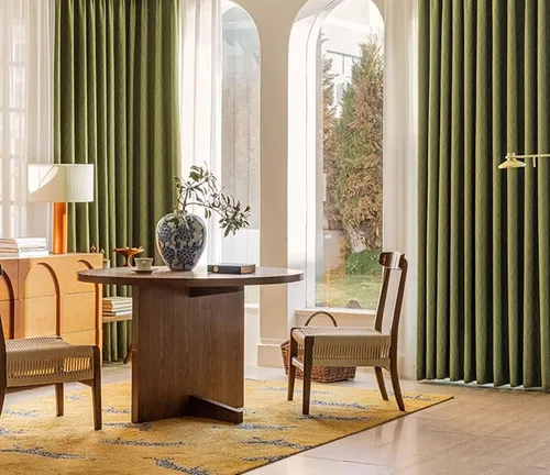 Vista 5 de Cortinas opacas con ojales de 45 pulgadas de largo, cortinas opacas para sala de estar, 2 paneles de tela jacquard con textura ondulada de agua