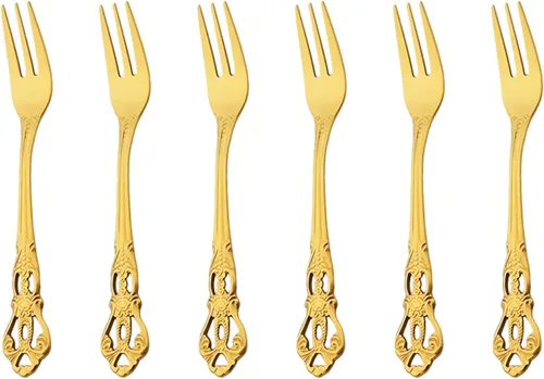 Vista 9 de Juego de 6 cucharas de café y té, mini cuchara dorada de acero inoxidable 6 cucharaditas