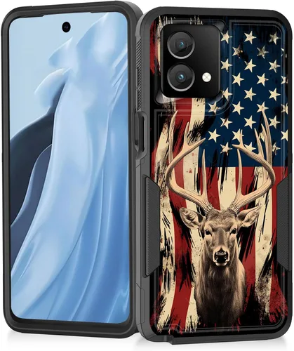Vista 159 de Funda para Moto G Play 4G 2024, resistente de doble capa híbrida de policarbonato duro, goma suave, a prueba de golpes, funda protectora resistente