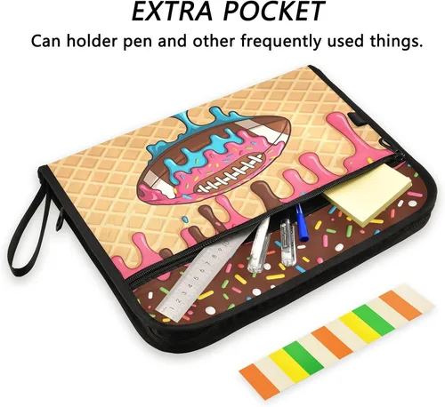 Vista 2 de Gredecor 13 Pockets File Folder Organizer A4/Letter Water Resistant Document Bag with Zipper Filing Folder Expanding File Pouch Storage for School