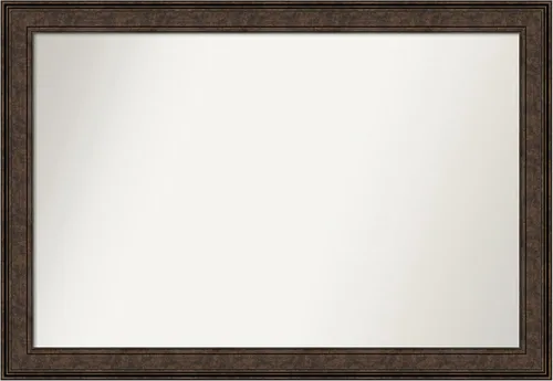 Vista 658 de Amanti Art Espejo de pared personalizado no biselado (25 x 25 pulgadas), marco de bronce acentuado, varios tamaños personalizados, espejo de baño