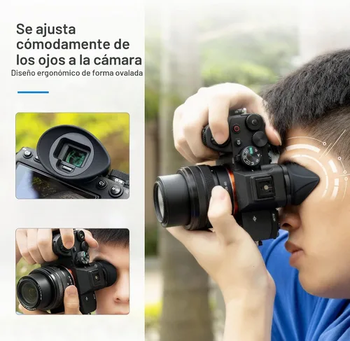 Vista 5 de [Versión grande] A7IV A7RV A9III A7SIII A1, visor de cámara para Sony Alpha A7M4 A7R5 A9M3 A7S3 A1, extensión giratoria 360 diseño ovalado