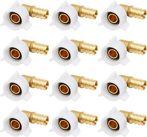 Vista 9 de SUNGATOR Paquete de 2 accesorios de engarce de latón con codo giratorio PEX de 1/2 pulgada, accesorios Pex de 1/2 pulgada, adaptador hembra