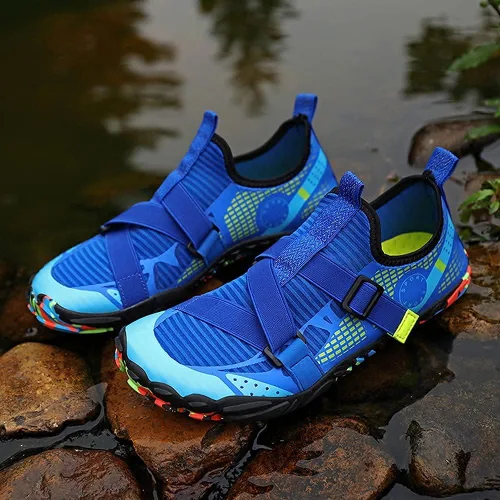 Vista 2 de Copulan - Zapatos de agua para hombre para playa piscina secado rápido para agua zapatos deportivos descalzos para esnórquel surf buceo yoga aeróbic