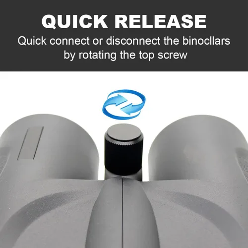 Vista 4 de Adaptador de trípode binocular de liberación rápida con base de montaje de 1.4 a 20 pulgadas, accesorios extraíbles para techo de 8 x 42, 10 x 50