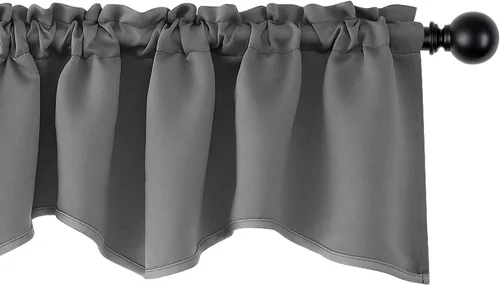 Vista 11 de Cenefas Deconovo festoneadas para cortinas pequeñas para oscurecimiento con barra de cortina sólida