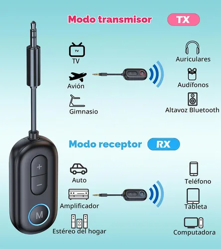 Vista 8 de Adaptador Bluetooth de avión para auriculares Bluetooth AUX adaptador Negro