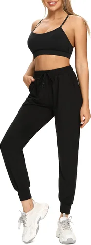 Vista 5 de FULLSOFT Paquete de 3 pantalones deportivos para mujer con bolsillos, leggings atléticos para entrenamiento, yoga, correr
