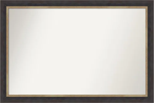Vista 65 de Amanti Art Espejo personalizado, espejo de baño negro Astor, espejo de pared o espejo de tocador de baño sobre el fregadero (25 x 25 pulgadas)