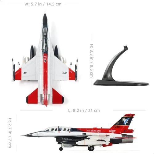 Vista 2 de NUOTIE 1/72 F-16D X-62 Vista Fighter Modelo Pre-Construido Escuela de Pilotos de Pruebas de la USAF Modelo de Avión de Combate de Aleación Metálica