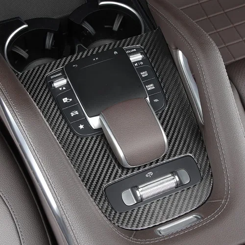 Vista 11 de Cubierta de consola central de fibra de carbono real para Mercedes-Benz GLE W167 C167 Coupe 350 53 63 S GLS X167 450 580 63 AMG accesorio