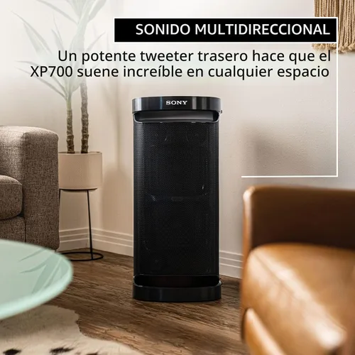 Vista 4 de Sony SRS-XP700 X-Series Altavoz inalámbrico portátil Bluetooth para fiesta de karaoke IPX4 resistente a salpicaduras con batería de 25 horas, negro
