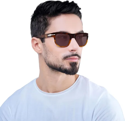 Vista 7 de Persol PO3306S - Gafas de sol cuadradas, Marrón y Gris Tortuga Gris Gradiente Polarizado