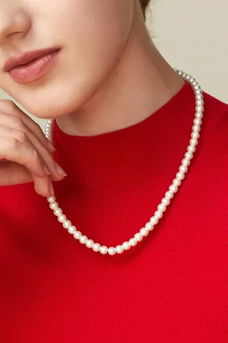 Vista 2 de BABEYOND - Collar de perlas redondas de imitación para novias bodas