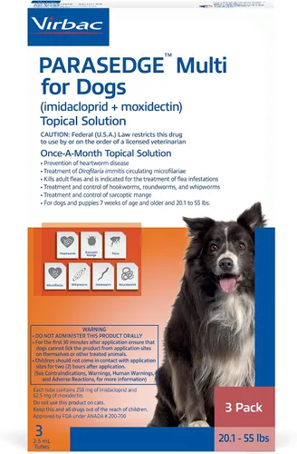 Vista 7 de PARASEDGE™ Multi 9 para perros (imidacloprid + moxidectina) Solución tópica 3-9 libras, paquete de 3