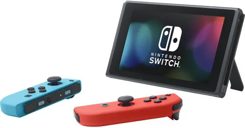 Vista 4 de Nintendo Switch with Neon Blue and Neon Red Joy‑Con