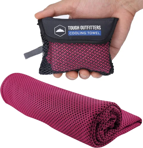 Vista 22 de Toalla de Enfriamiento Tough Outdoors - Toallas de Enfriamiento para Cuello y Cara - Envoltura de Hielo y Paño de Sudor para Camping, Gimnasio, Yoga