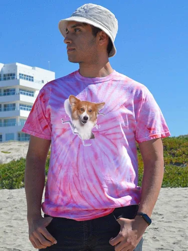 Vista 2 de Corgi Peaking Out Tie Dye Tee