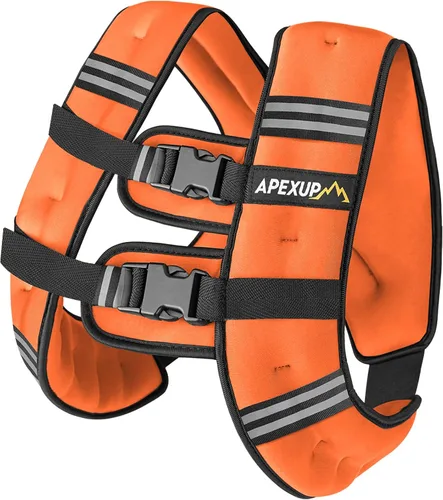 Vista 25 de APEXUP - Chaleco con peso de 5, 10, 15, 20, 25 y 30 libras para hombre y mujer, con rayas reflectantes, equipo para entrenamiento de fuerza y correr