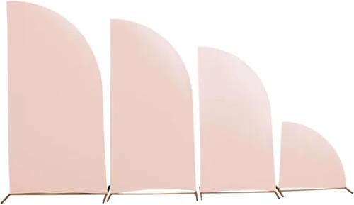 Vista 42 de Efavormart - Juego de 4 fundas de elastano beige para arco de media luna, fundas de telón de fondo Chiara de 2.5 pies a 7 pies para escenarios
